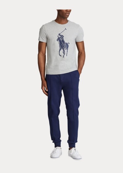 Playeras Polo Ralph Lauren Hombre Grises - Custom Slim Fit Jersey - UGYNA0479